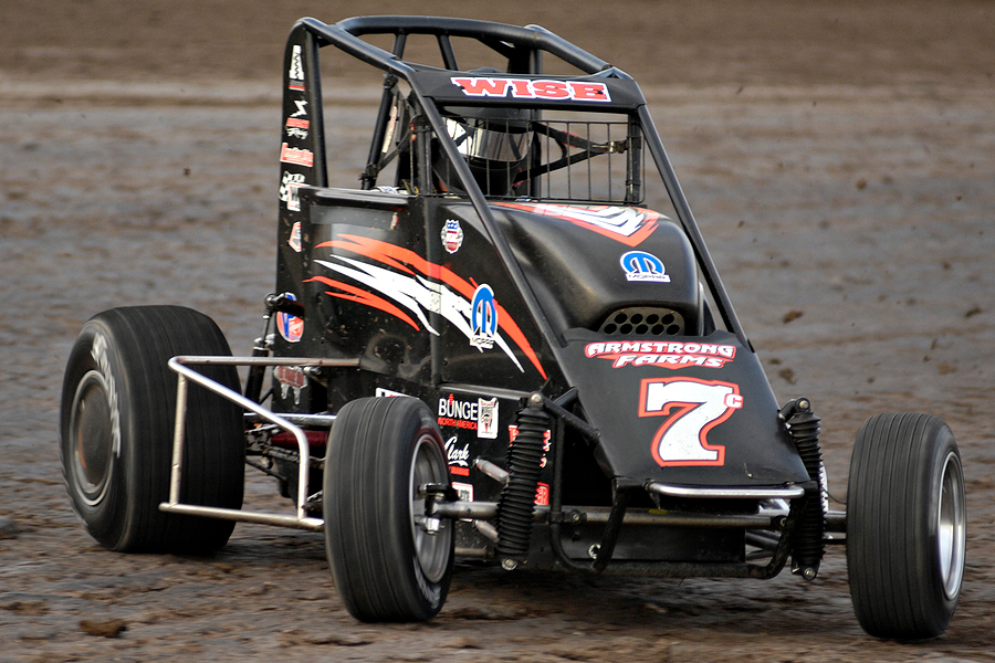 PHOENIX, AZ - FEBRUARY 21: Josh Wise (7c) competes in the USAC Copper on Dirt auto race at the Manzanita Speedway on February 21, 2009 in Phoenix, AZ.